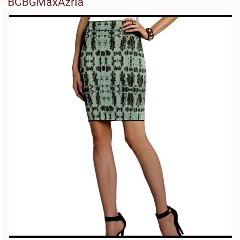 BCBGMaxazria Scarlett Snakeskin Print Bodycon Skirt